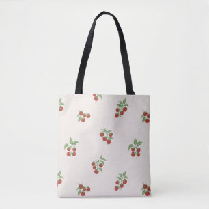Tote Bag Branche de Tomate Éparpillée Botanique Récolte Rou