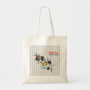 Tote Bag Branche d'olive méditerranéenne vibrante extra vie