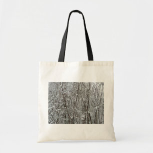 Tote Bag Branches couvertes de neige Abstraite hivernale