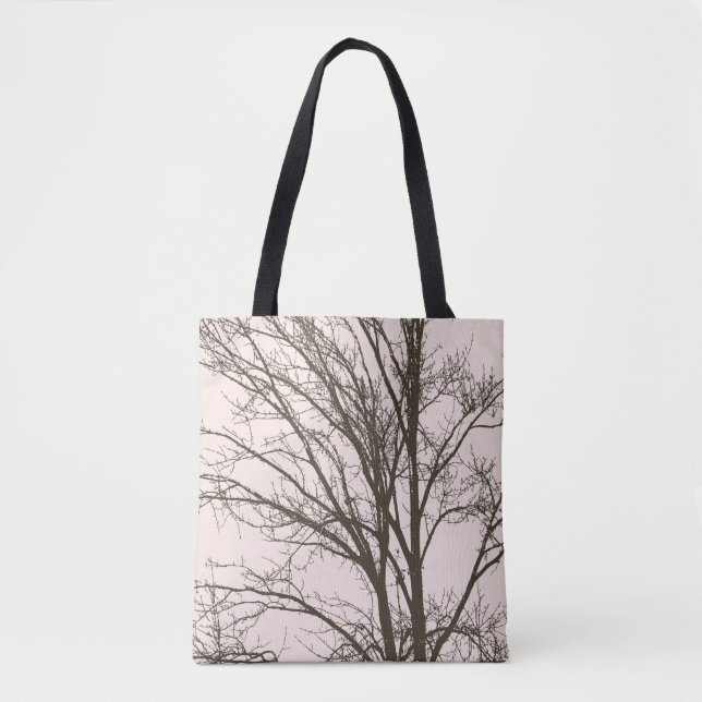 Tote Bag Branches d'arbre Brown rose pâle (Devant)