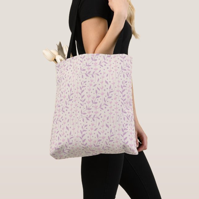 Tote Bag Branches de Prairie en Rose de Printemps (De près)