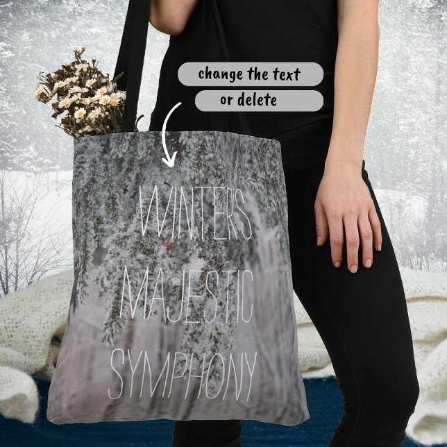 Tote Bag Branches gelées et forêt recouverte de neige (Créateur téléchargé)