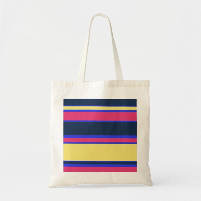 Tote Bag Brayures rose, jaune et bleue (Devant)