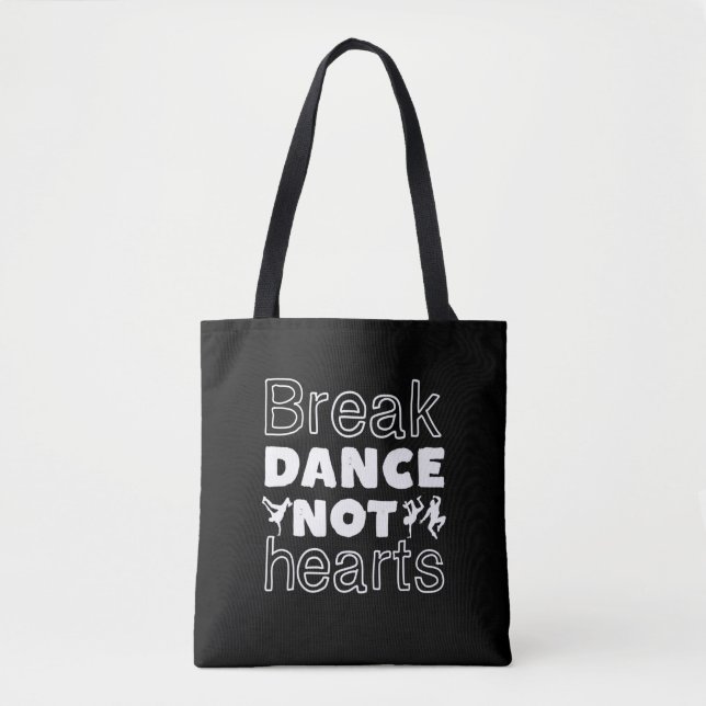 Tote Bag Break Dance Pas Coeurs Drôle Danseuse de rupture (Devant)