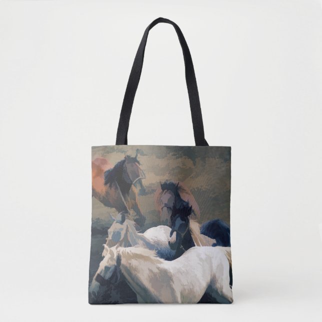 Tote Bag Breaking Free - Chevaux sauvages (Devant)