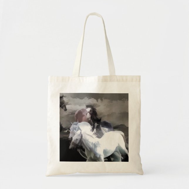 Tote Bag Breaking Free - Chevaux sauvages (Devant)