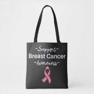 Tote Bag Breast Cancer Awareness Support Pink Ribbon