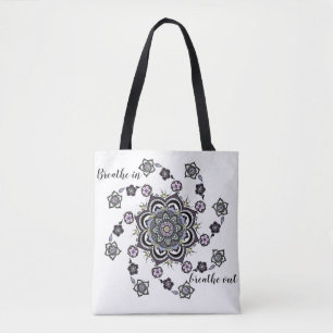 Tote Bag Breathe Moderne spirale fleur mandala