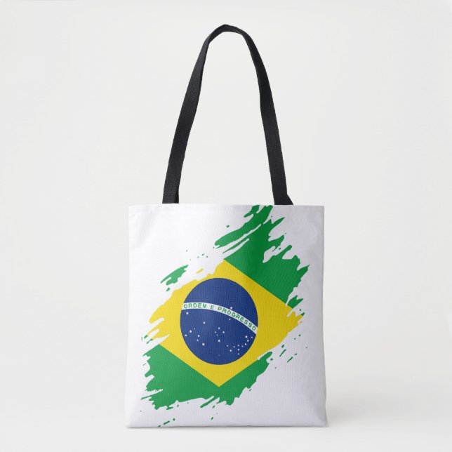 Tote Bag Brésil Drapeau Déchiré Fierté Nationale Sport Fans (Devant)