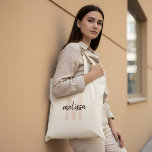 Tote Bag Brève manuscrite Monogramme simple<br><div class="desc">Monogramme simple et nom en police de brosse à écriture manuscrite.</div>