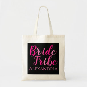 Tote Bag Bribe Tribe Bachelorette Party Hot rose Noir