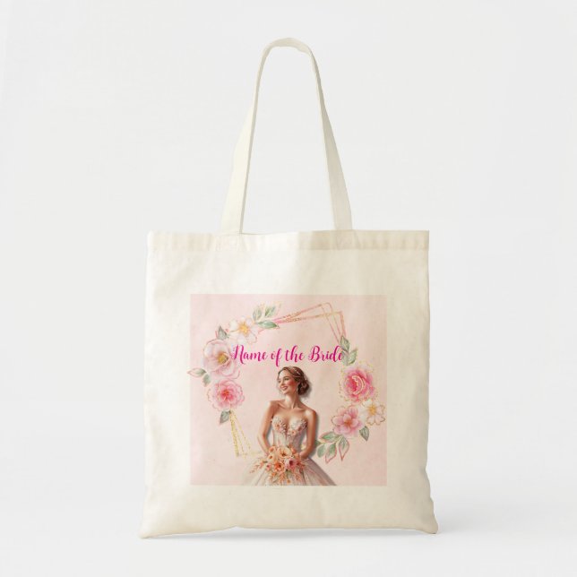 Tote Bag Bride Blushing Fourre-tout : Design floral élégant (Devant)