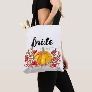 Tote Bag Bride Citrouille d'automne Mariage de automne Flor