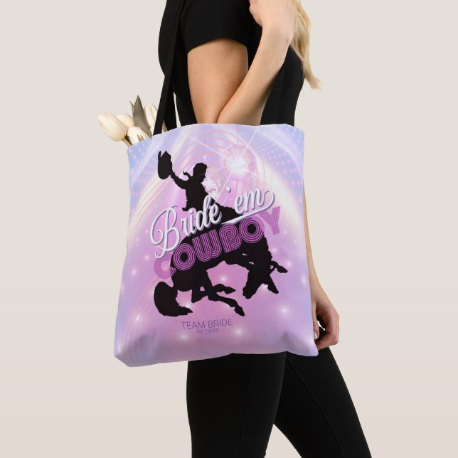 Tote Bag Bride 'em Cowboy Bachelorette v2 Team Bride ID928 (De près)