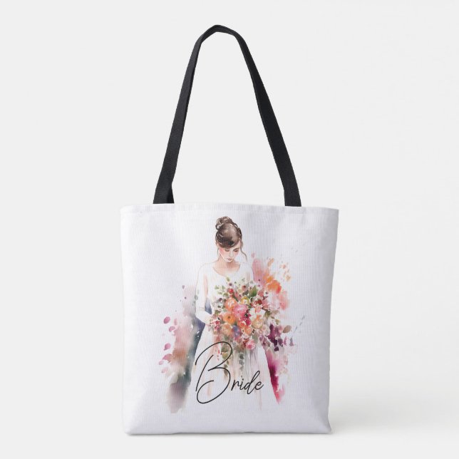 Tote Bag Bride en aquarelle | MARIAGE (Dos)