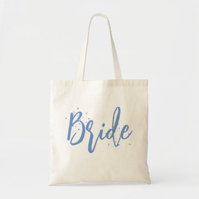 Tote Bag Bride jolie calligraphie amusante Script Simple Bl (Devant)