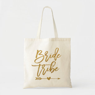 Tote Bag Bride Tribe fausse feuille d'or bridesmaid faveur