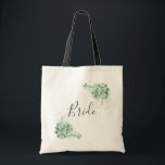 Tote Bag Bride. Watercolor succulents. Wedding cactus<br><div class="desc">Wedding tote bag "Bride" with watercolor succulents. Contact me,  please,  if you need additional items.</div>