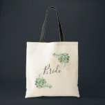 Tote Bag Bride. Watercolor succulents. Wedding cactus<br><div class="desc">Wedding tote bag "Bride" with watercolor succulents. Contact me, please, if you need additional items.</div>