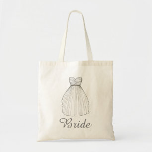 Tote Bag BRIDE White Princesse Mariage robe nuptiale Fourre