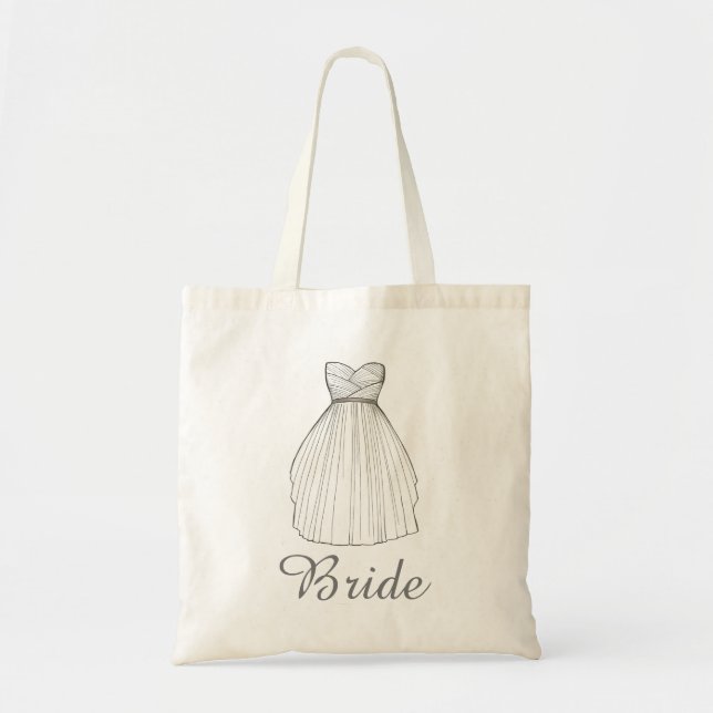 Tote Bag BRIDE White Princesse Mariage robe nuptiale Fourre (Devant)