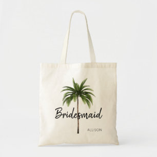 Tote Bag Bridesmaid Beach Wedding Palm Tree Personnalisé