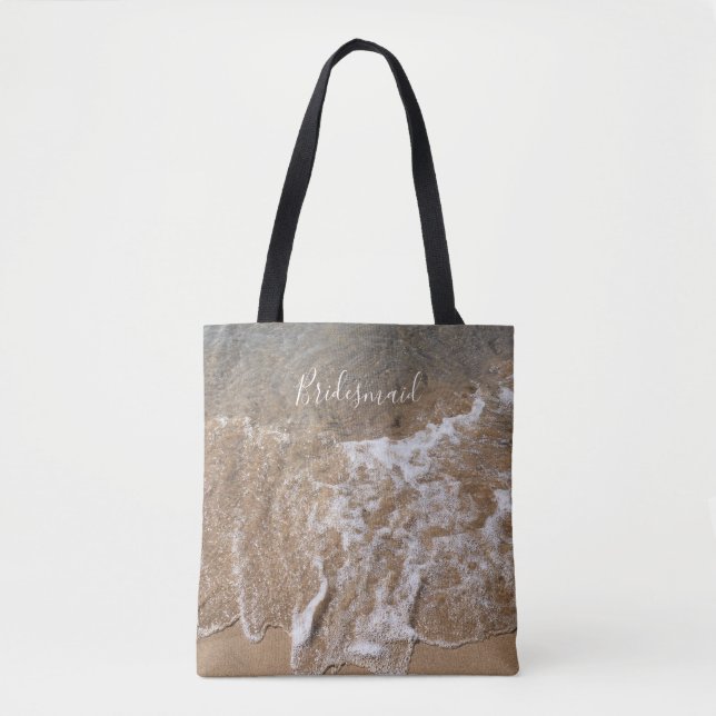 Tote Bag Bridesmaid Cadeau Sandy Beach Ocean Sea Water Wave (Devant)