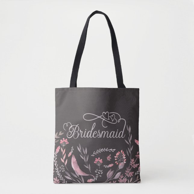 Tote Bag Bridesmaid Floral Mariage (Devant)