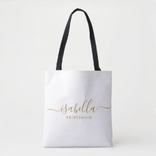 Tote Bag Bridesmaid Gift Gold Nom
