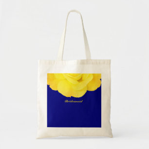 Tote Bag Bridesmaid Marine Jaune Bleu Floral Mat Mariage