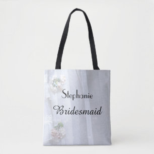 Tote Bag Bridesmaid Nom personnalisé Faux Dentelle Vintage