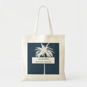 Tote Bag Bridesmaid Palm Tree Blanc Élégant Moderne Chic