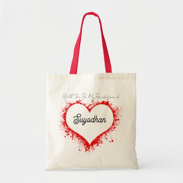 Tote Bag Bridesmaid Proposal Wedding Party Totes (Devant)