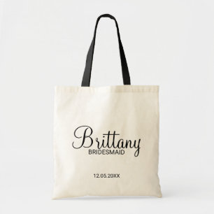 Tote Bag Bridesmaitres personnalisées en noir et blanc mode