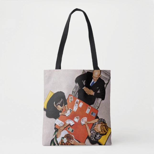 Tote Bag Bridge Game par Norman Rockwell (Devant)