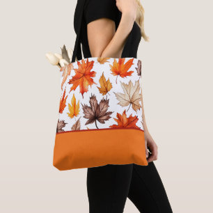Tote Bag Bright Automne Feuilles Botanique Imprimer Bloc de