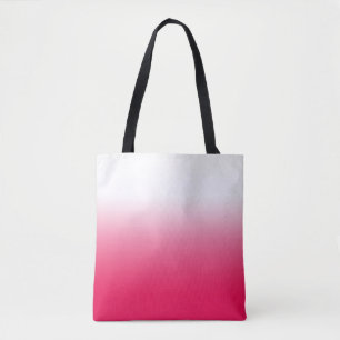 Tote Bag Bright été rouge et blanc dégradé ombre
