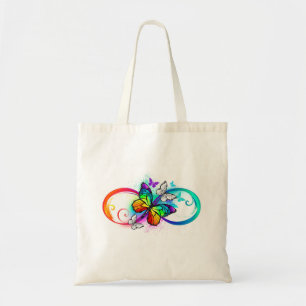 Tote Bag Bright infinity with rainbow butterfly
