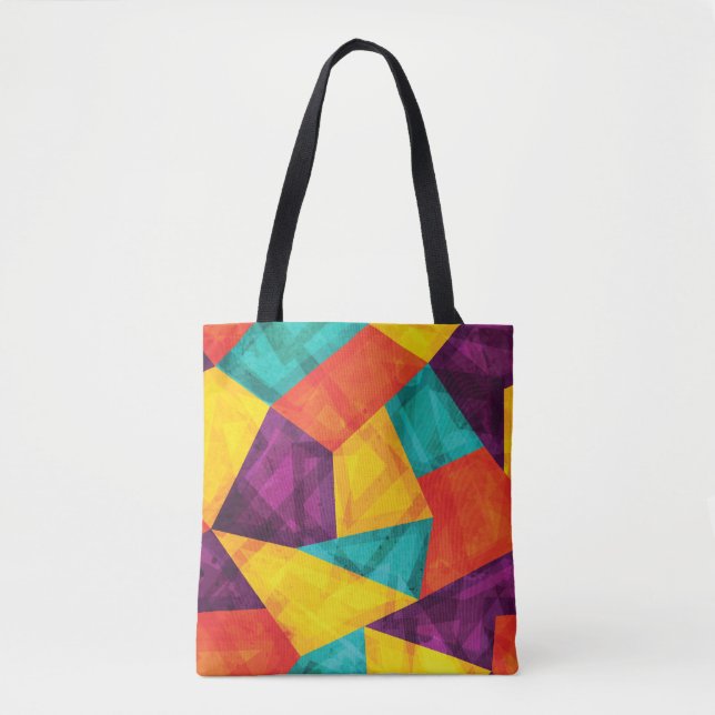 Tote Bag Bright Mosaic Grunge Motif transparent (Devant)