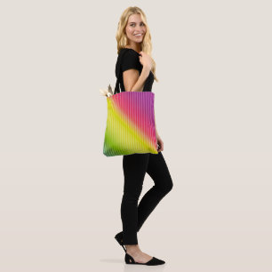 Tote Bag Bright neon fluorescent dégradé arc-en-ciel ombre
