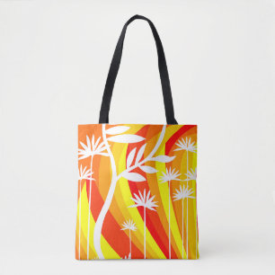 Tote Bag Bright Orange and White