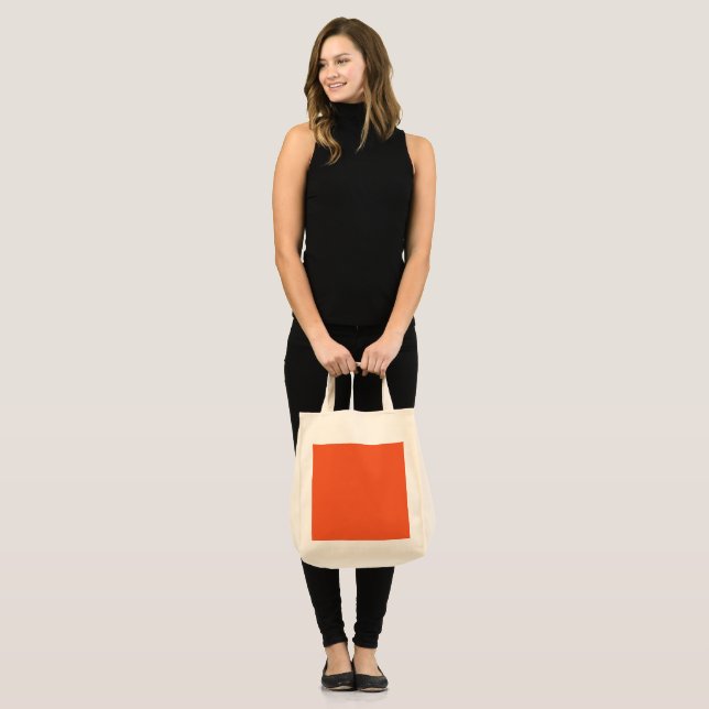 Tote Bag Bright Orange Minimalist Solid Background (Devant (modèle))