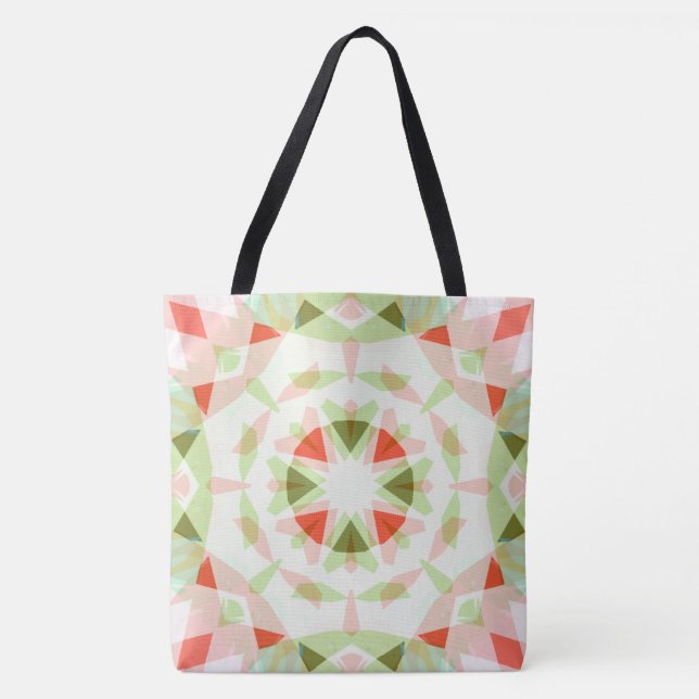 Tote Bag Bright Red Winter Green Star Noël Shopping (Devant)