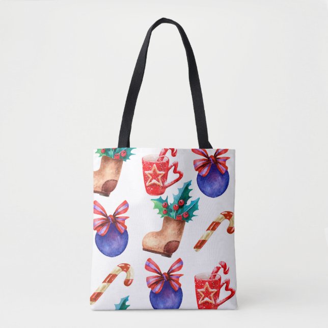 Tote Bag Bright, sans soudure motif de bonbons du Nouvel An (Devant)