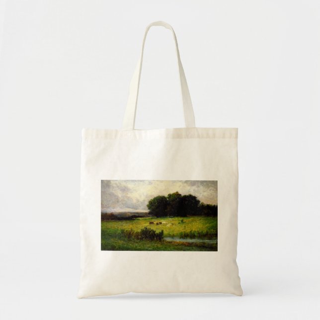 Tote Bag Bright Scene of Cattle near Stream - Edward Mitche (Devant)