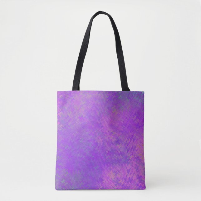 Tote Bag Brillant Violet Art Moderne Marbré (Devant)