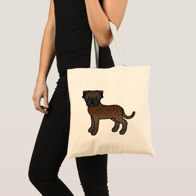 Tote Bag Brindle Bullmastiff Chien en caricature (Devant (produit))