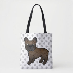 Tote Bag Brindle French Bulldog mignon chien de dessin