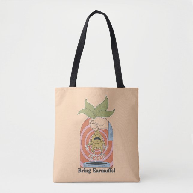 Tote Bag "Bring Earmuffs!" Screaming Mandrake Graphic (Devant)