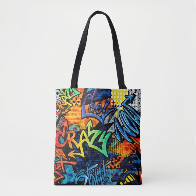 Tote Bag Briques de graffitis : Abstrait urbain (Devant)